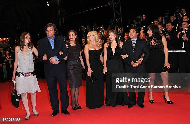 Director Emir Kusturica and family with argentinean football legend Diego Armando Maradona with his former wife Claudia Villafane and daughters Dalma...