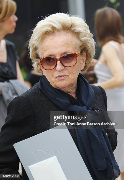 Bernadette Chirac attends the Christian Dior Haute Couture show as part of Paris Fashion Week Fall/Winter 2011 at Musee Rodin on July 5, 2010 in...