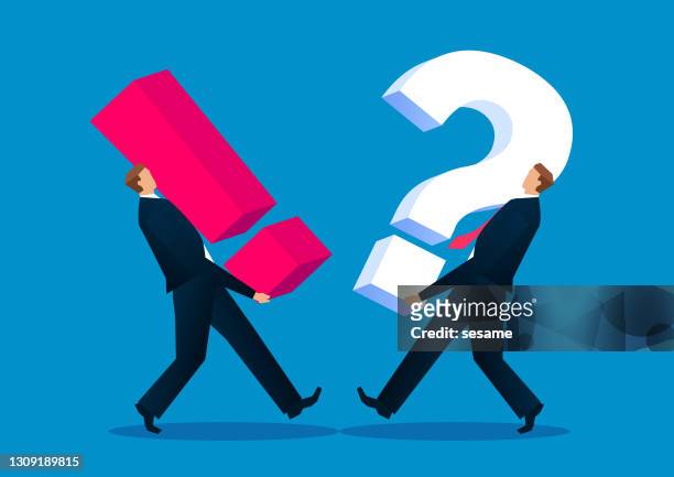propose a problem with solving the problem of the problem of the question mark and exclamation point, a common question - answering stock illustrations
