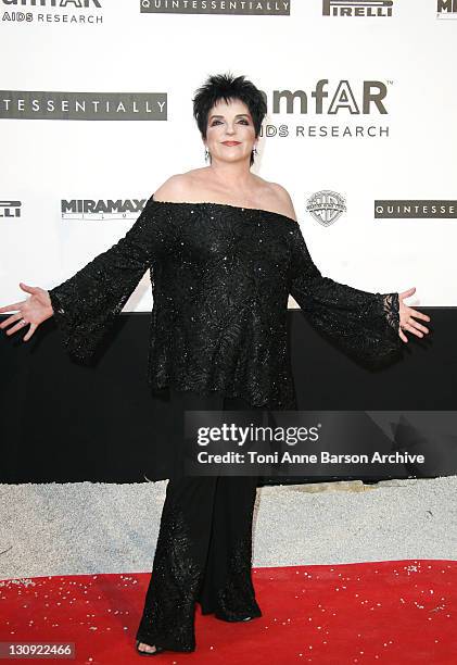 Liza Minnelli during amfAR "Cinema Against AIDS" Gala Presented by Miramax Films, Palisades Pictures and Quintessentially - Arrivals at Le Moulins de...