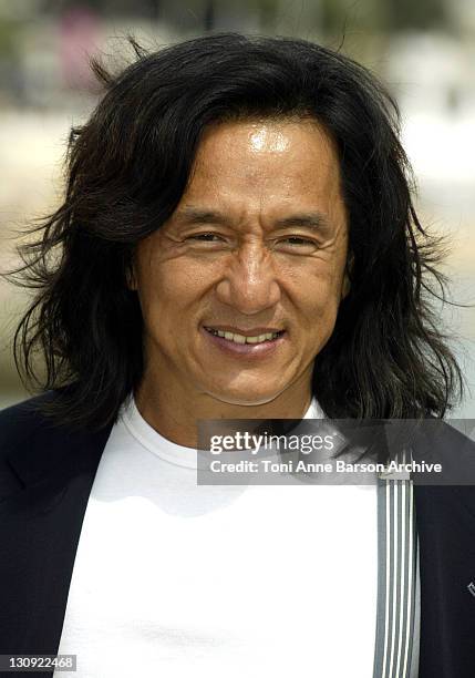 Jackie Chan during 2003 Cannes Film Festival - "Around the World in 80 Days" Photo Call at Majestic Pier in Cannes, France.