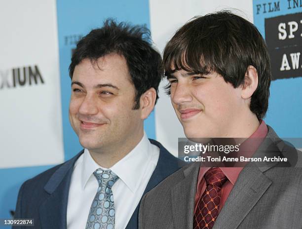 Jimmy Kimmel and Kevin Kimmel during 2007 Film Independent's Spirit Awards - Arrivals at Santa Monica Pier in Santa Monica, California, United States.