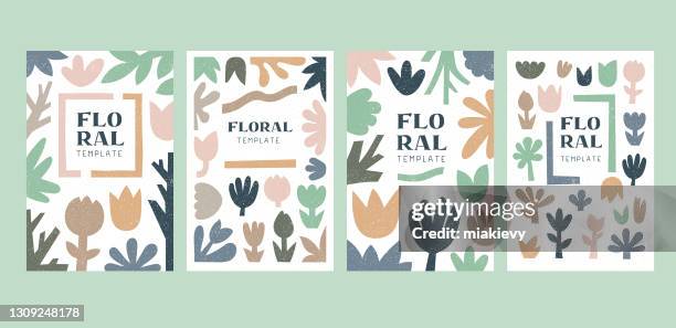 moderne blumenvorlagen - botanical leaves stock-grafiken, -clipart, -cartoons und -symbole