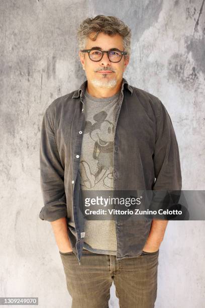 Director Paolo Genovese poses during Cortinametraggio 2021 at Hotel Victoria Park on March 26, 2021 in Cortina d'Ampezzo, Italy.
