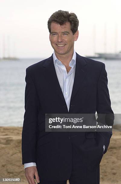 Pierce Brosnan during Cannes 2002 - James Bond - "Die Another Day" Photo Call at Noga Hilton Beach in Cannes, France.