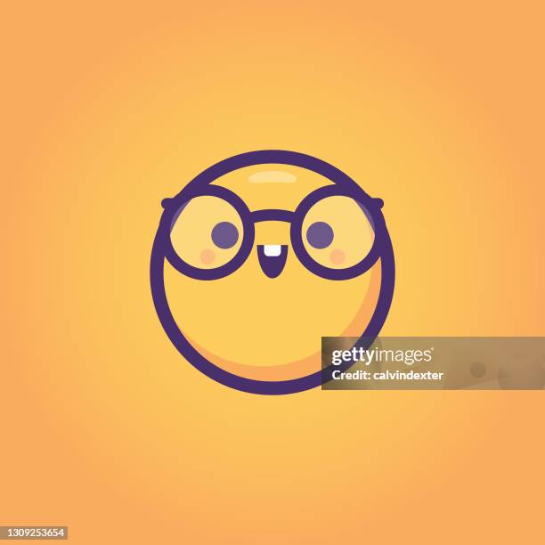emoticon on orange background - wellness program stock illustrations