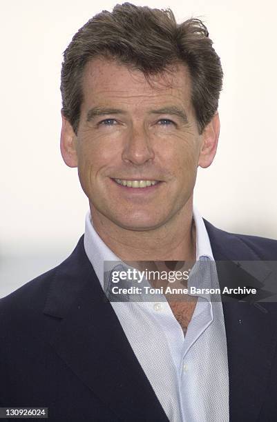 Pierce Brosnan during Cannes 2002 - James Bond - "Die Another Day" Photo Call at Noga Hilton Beach in Cannes, France.