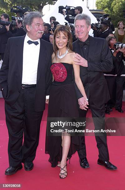 Raoul Ruiz and Michelle Yeoh during Cannes 2002 - Palmares Awards Ceremony - Arrivals at Palais des Festivals in Cannes, France.