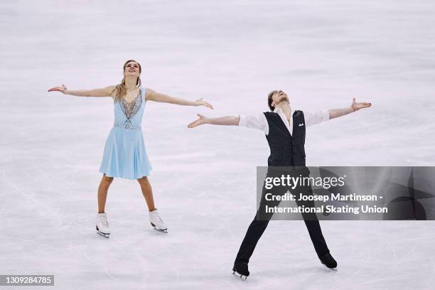 Victoria Sinitsina and Nikita Katsalapov of FSR compete in the Ice Dance Rhythm Dance during day three of the ISU World Figure Skating Championships...