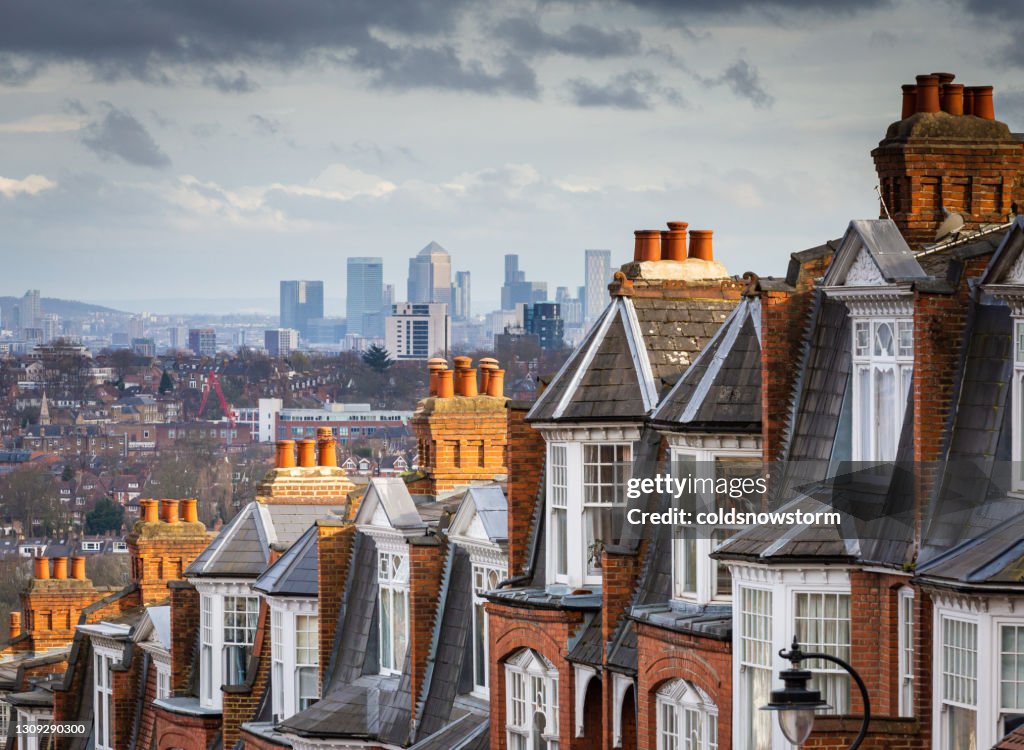 Vista a través de la ciudad de Londres desde Muswell Hill