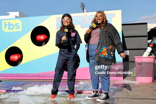 Nischelle Turner and Nicole Byer attend TBS' Wipeout Premiere Event on March 26, 2021 in Los Angeles, California. 902500