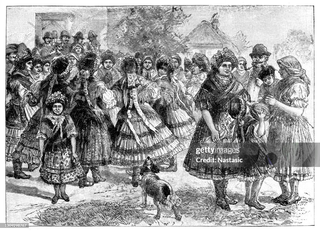 Girls of Sarközseg in the playground