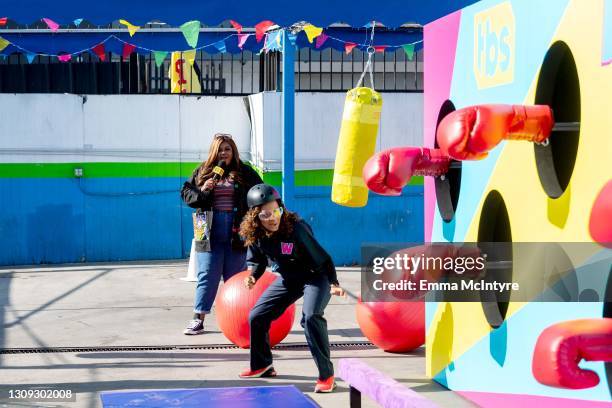 Nicole Byer and Nischelle Turner attend TBS' Wipeout Premiere Event on March 26, 2021 in Los Angeles, California. 902500