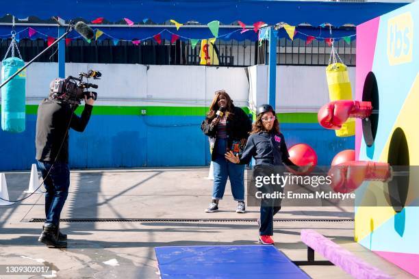 Nicole Byer and Nischelle Turner attend TBS' Wipeout Premiere Event on March 26, 2021 in Los Angeles, California. 902500