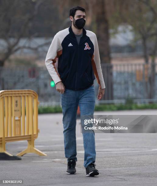 Alex Abrines, #21 of FC Barcelona arriving to the arena prior the 2020/2021 Turkish Airlines EuroLeague Regular Season Round 31 match between FC...