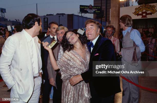 American singer Dianne Steinberg and British comedian Frankie Howerd among unspecified guests attending the Los Angeles premiere of 'Sgt Pepper's...