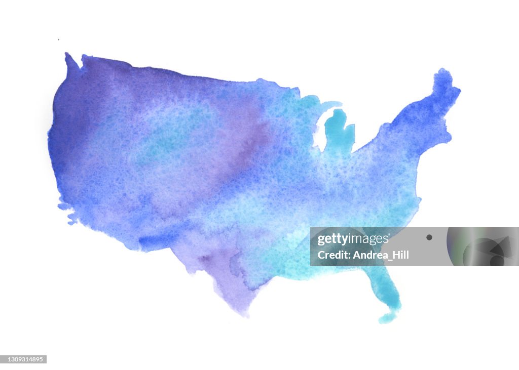 Us Raster Map United States Map Map of the USA Digital Download Watercolor Map ...