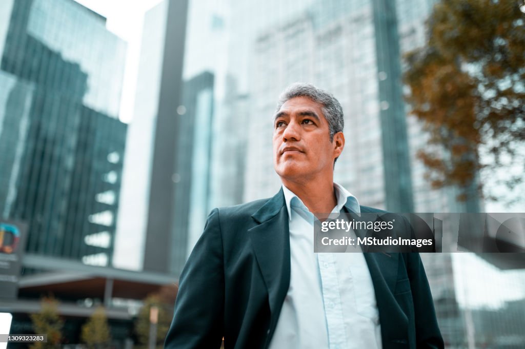 Low angle photo of businessman