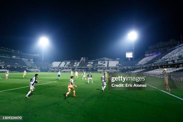 General view of the action during the Liga Smartbank match betwen CD Castellon and RCD Espanyol de Barcelona at Nou Castalia on March 26, 2021 in...