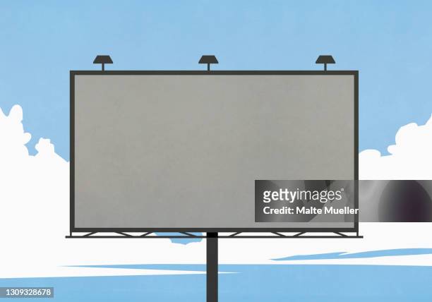 ilustraciones, imágenes clip art, dibujos animados e iconos de stock de blank advertising billboard - carteles publicitarios