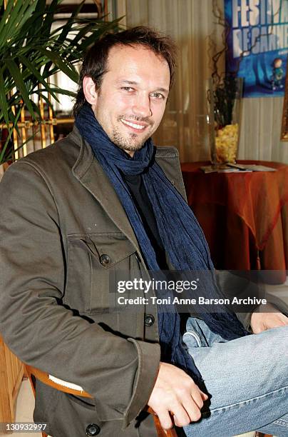 Vincent Perez during 2004 Cannes Film Festival - Vincent Perez "Bienvenue En Suisse" Photo Session for Vogueparis.com at Palais Des Festivals in...