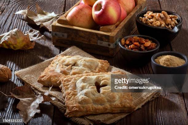 homemade apple tart - apple tart stock pictures, royalty-free photos & images