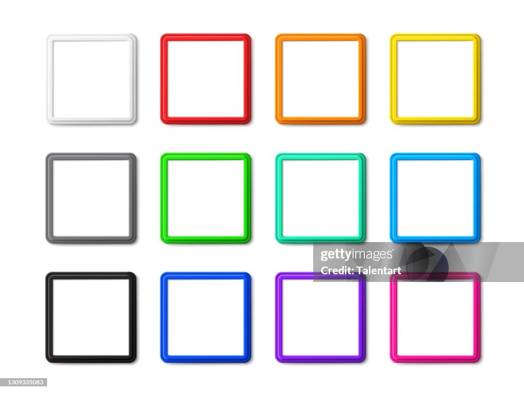 Square Frame Color Set Of Square Frames With Shadows High-Res Vector Graphic - Getty Images