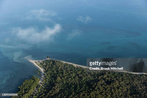 General view of an island in the Torres Strait on March 26, 2021 in Torres Strait, Australia. More than 250 Islands make up the Torres Strait, a body...