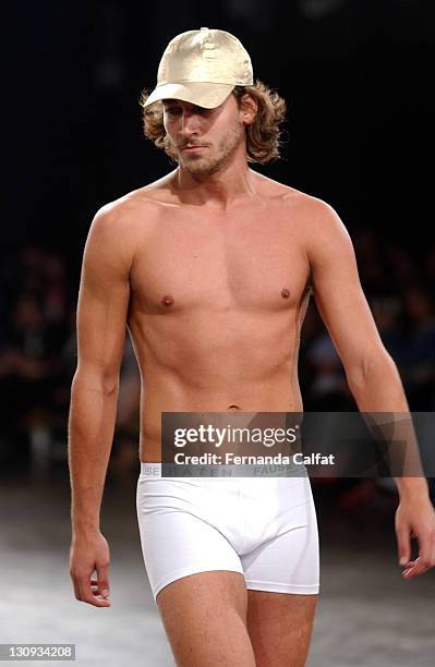 Anderson Dornelles Wearing Fause Haten during 2003 Sao Paulo Fashion Week - Fause Haten at Bienal Ibirapuera in São Paulo, São Paulo, Brazil.