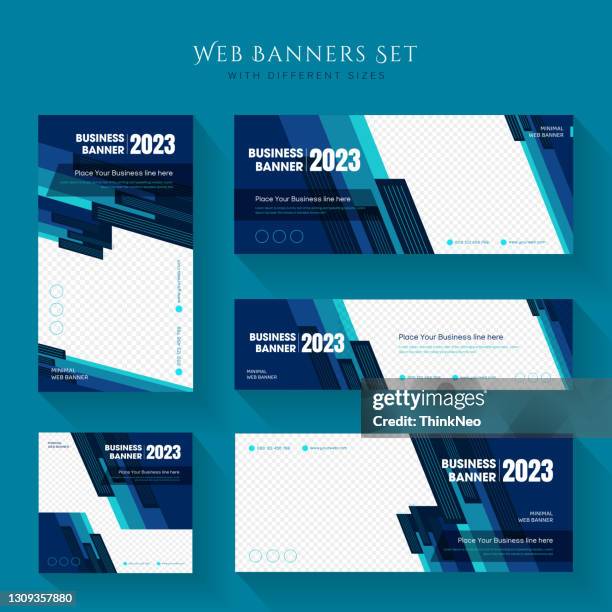 corporate web banner or flyer social media post template - commercial sign stock illustrations