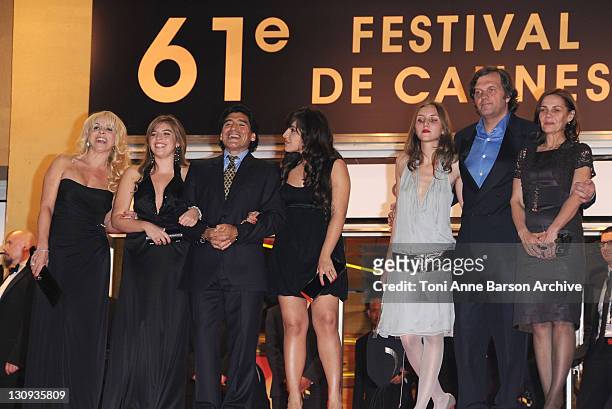 Argentinean football legend Diego Armando Maradona with his former wife Claudia Villafane and daughters Dalma Nerea and Giannina Dinorah with...