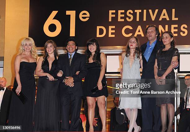 Argentinean football legend Diego Armando Maradona with his former wife Claudia Villafane and daughters Dalma Nerea and Giannina Dinorah with...