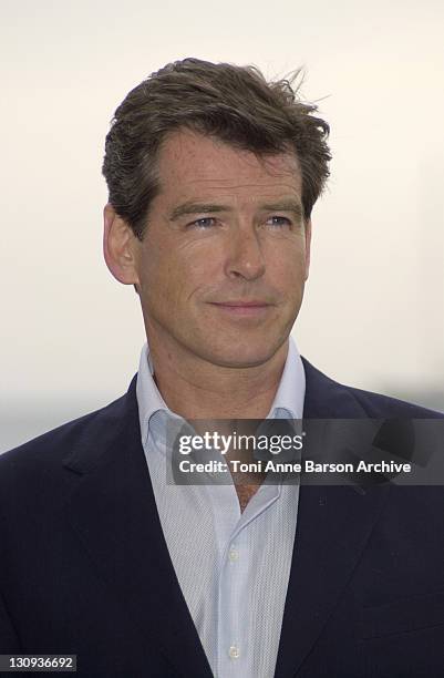 Pierce Brosnan during Cannes 2002 - James Bond - "Die Another Day" Photo Call at Noga Hilton Beach in Cannes, France.