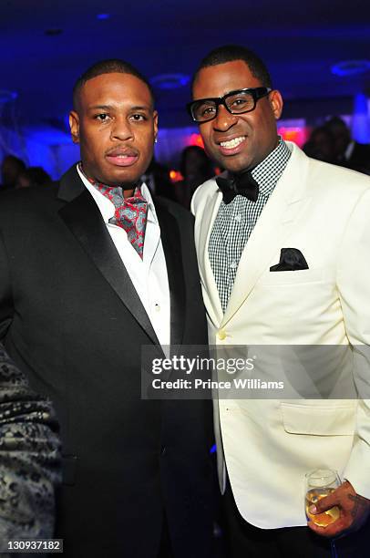 Shawn Holiday and Ryan Glover attend Devyne Stephens Annual Christmas Gala: Winter Wonderland at Buckhead Theatre on December 22, 2010 in Atlanta,...