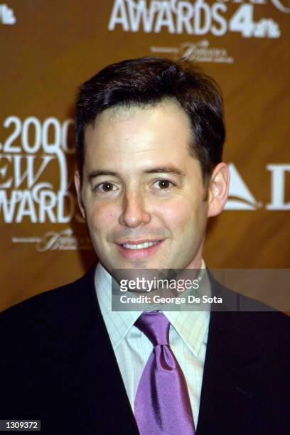 Actor Matthew Broderick attends The Fifth Annual New York Awards December 4, 2000 at Saturday Night Live Studio 8H at Rockefeller Center in New York...