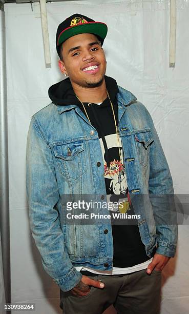 Chris Brown attends The 4th Annual Thanksgiving Carnival & Turkey Giveaway on November 23, 2010 in Atlanta, Georgia.