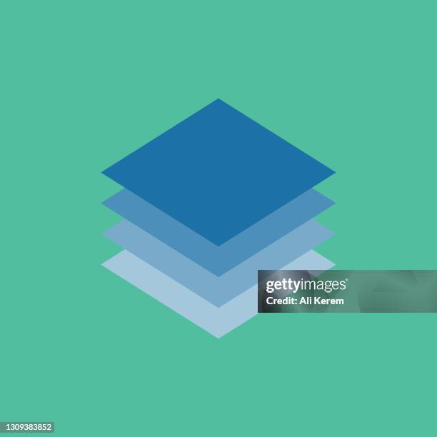 layers icon - overlapping squares stock illustrations