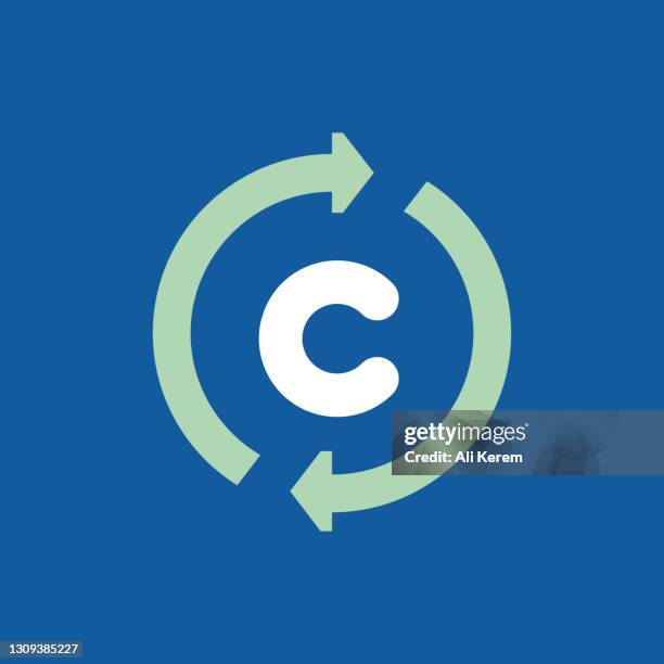 stockillustraties, clipart, cartoons en iconen met het pictogram van de cyclus van de koolstof - carbon cycle