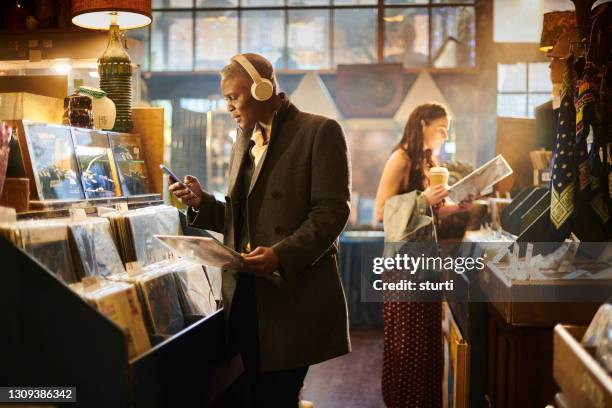 connected in the record shop - record store stock pictures, royalty-free photos & images