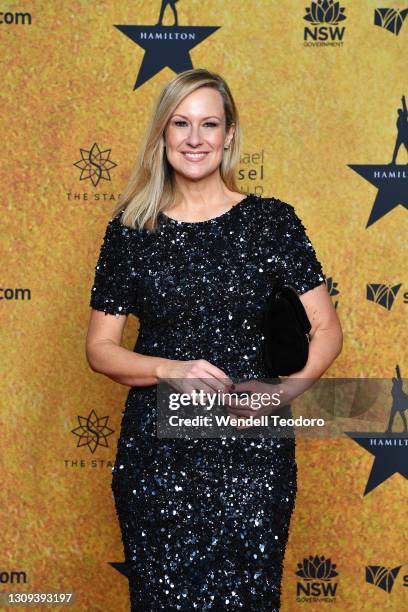 Melissa Doyle attends the Australian premiere of Hamilton at Lyric Theatre, Star City on March 27, 2021 in Sydney, Australia.