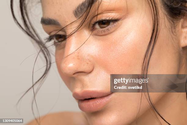 beauty portrait of young woman - no make up stock pictures, royalty-free photos & images