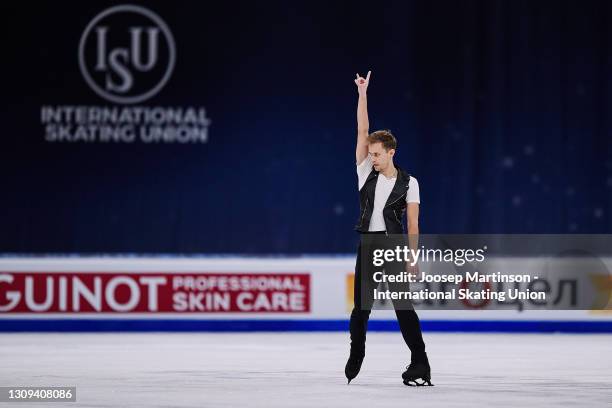 Michal Brezina of Czech Republic competes in the Men's Free Skating during day four of the ISU World Figure Skating Championships at Ericsson Globe...