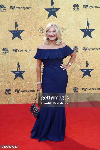 Kerri-Anne Kennerley attends the Australian premiere of Hamilton at Lyric Theatre, Star City on March 27, 2021 in Sydney, Australia.