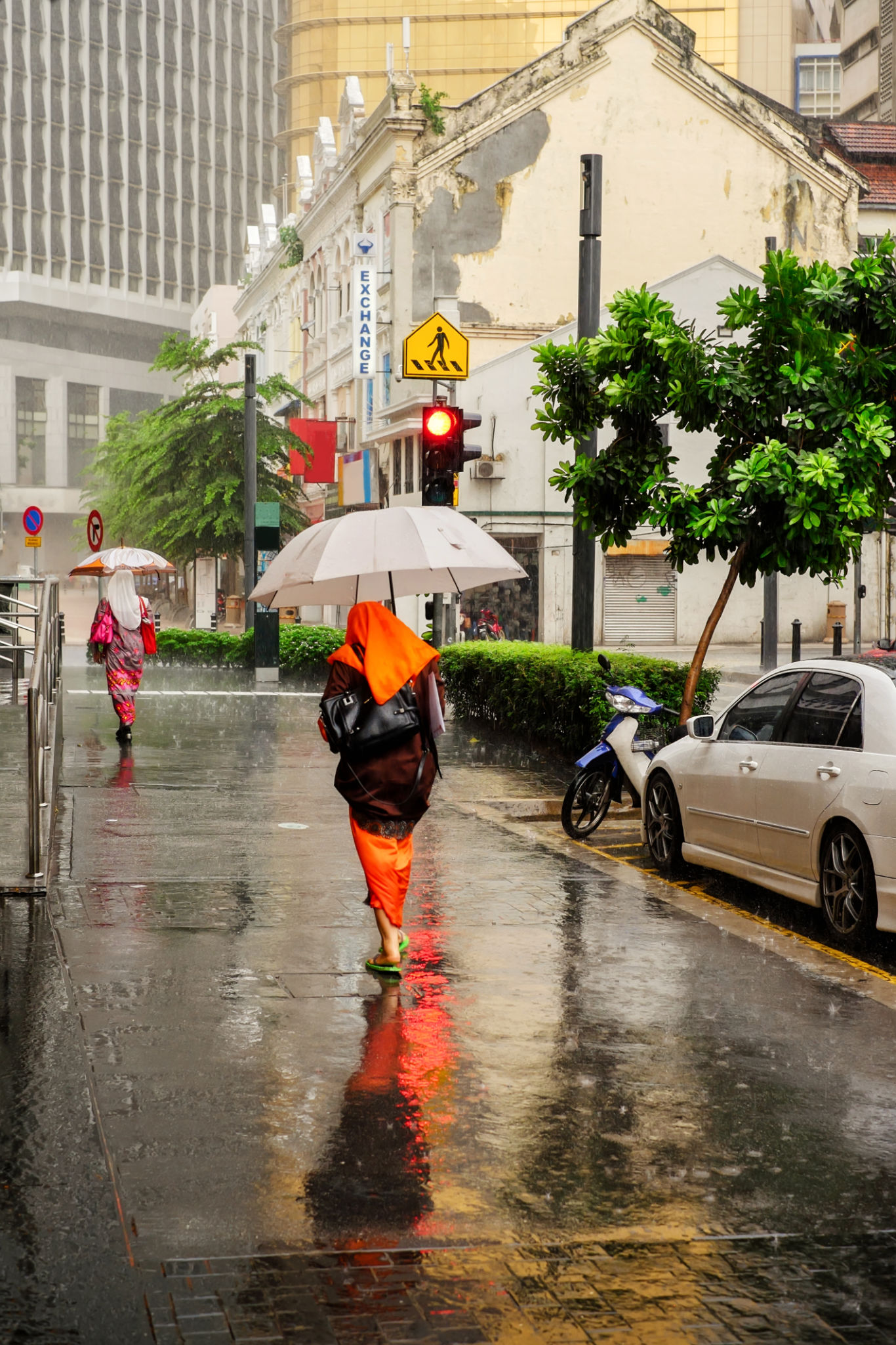 rainy street Kuala Lumpur