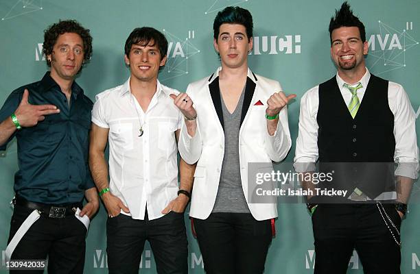 Marianas Trench pose in the press room at the 22nd Annual MuchMusic Video Awards at MuchMusic HQ on June 19, 2011 in Toronto, Canada.