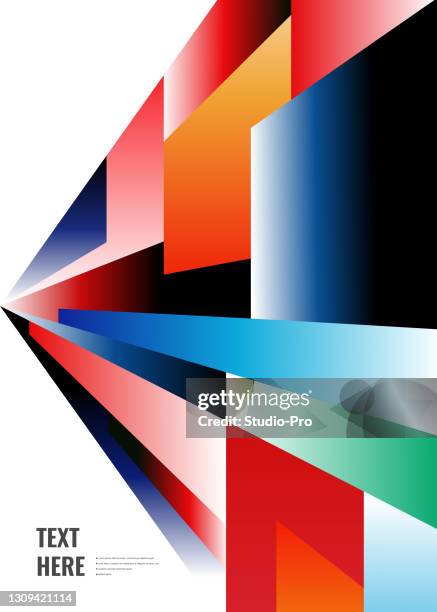 colorful geometric background - 3d pyramid stock illustrations