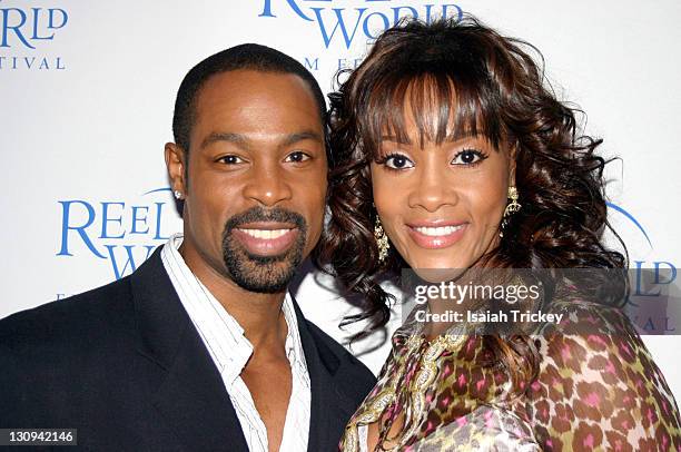 Darrin Dewitt Henson and Vivica A. Fox during The Reel World Film Festival Premiere of "The Salon" at Toronto in Toronto, Canada.