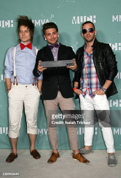 Abandon All Ships pose in the press room at the 22nd Annual MuchMusic Video Awards at MuchMusic HQ on June 19, 2011 in Toronto, Canada.