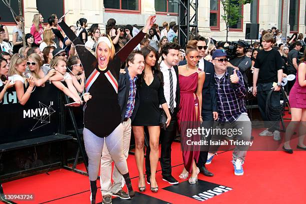 Canada hosts arrive on the red carpet at the 22nd Annual MuchMusic Video Awards at MuchMusic HQ on June 19, 2011 in Toronto, Canada.