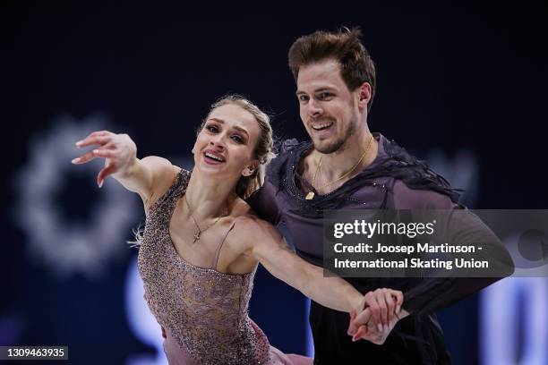 Victoria Sinitsina and Nikita Katsalapov of FSR compete in the Ice Dance Free Dance during day four of the ISU World Figure Skating Championships at...